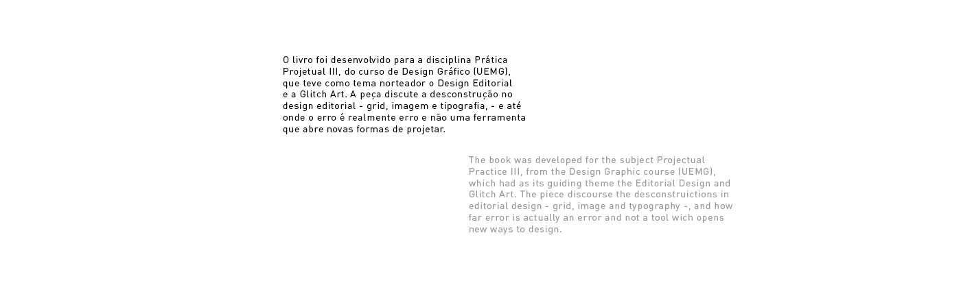 editorial book design Glitch glitch art error desconstruction Livro UEMG Prática Projetual