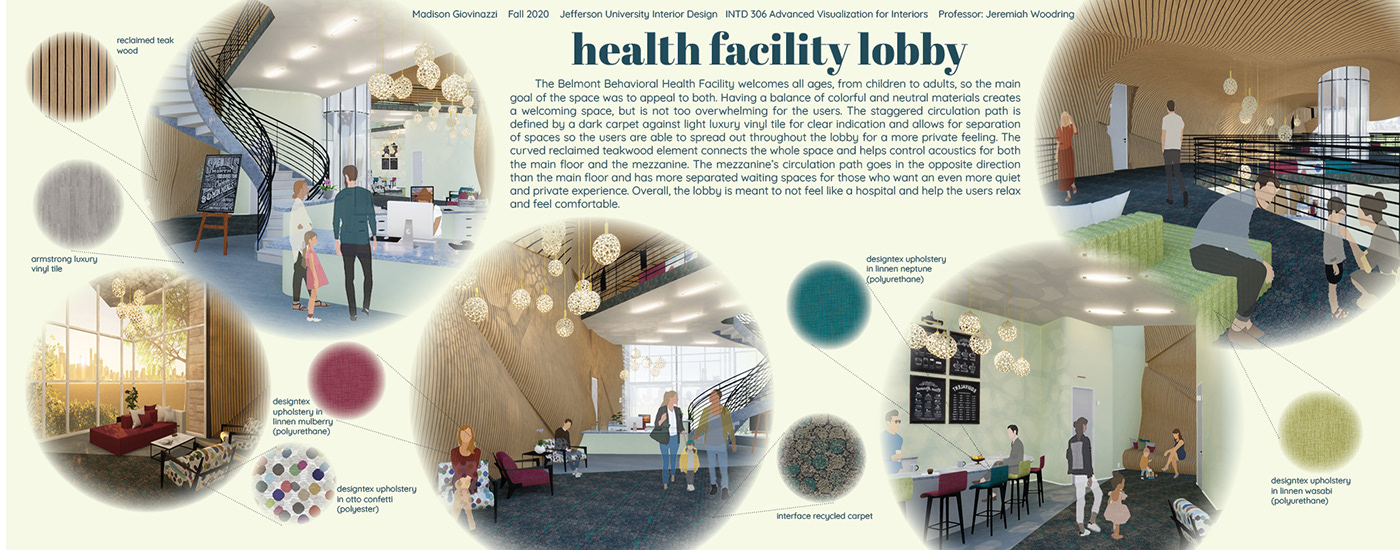 architecture design healthcare InDesign interior design  photoshop revit twinmotion visualization