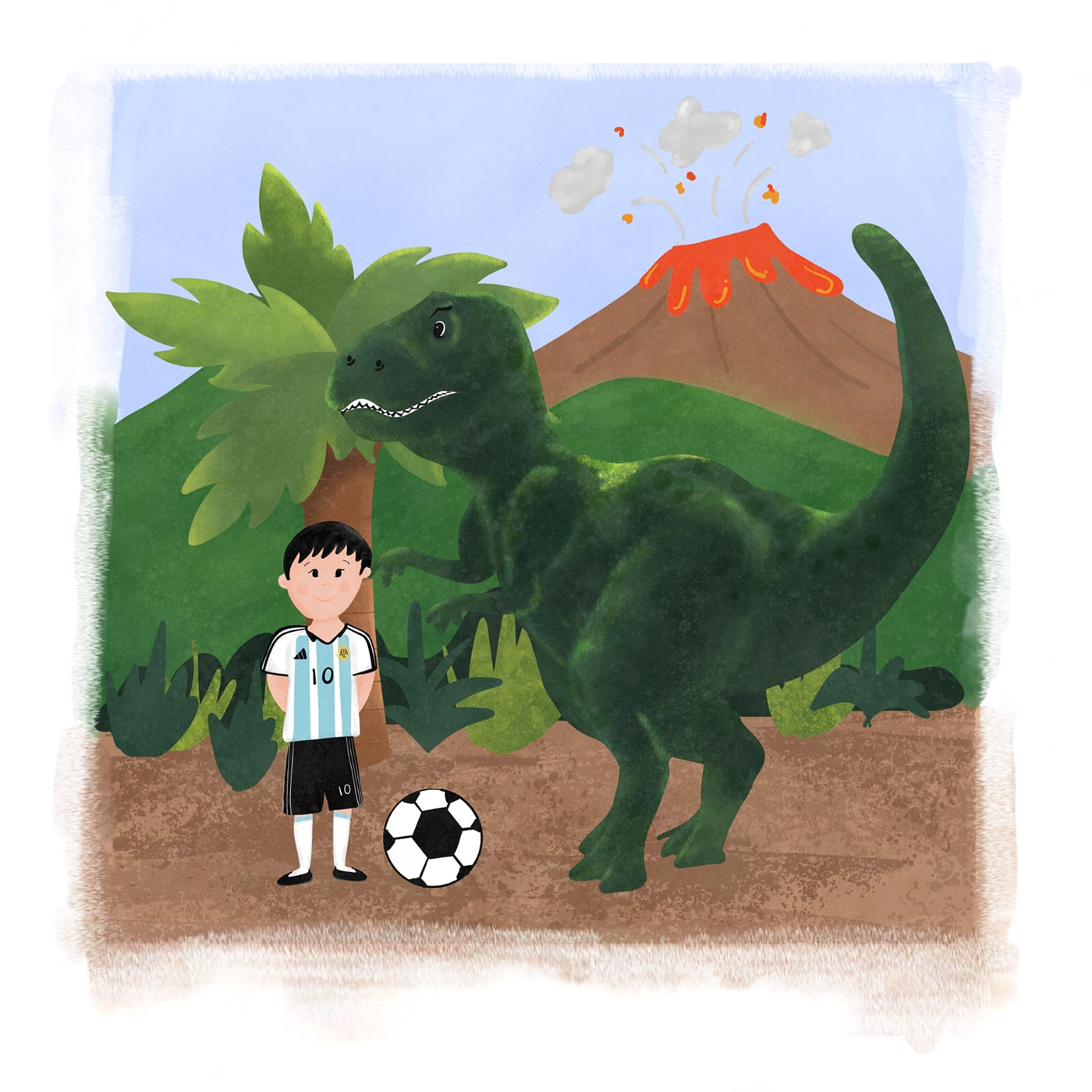 ILLUSTRATION  Dinosaur sports kids