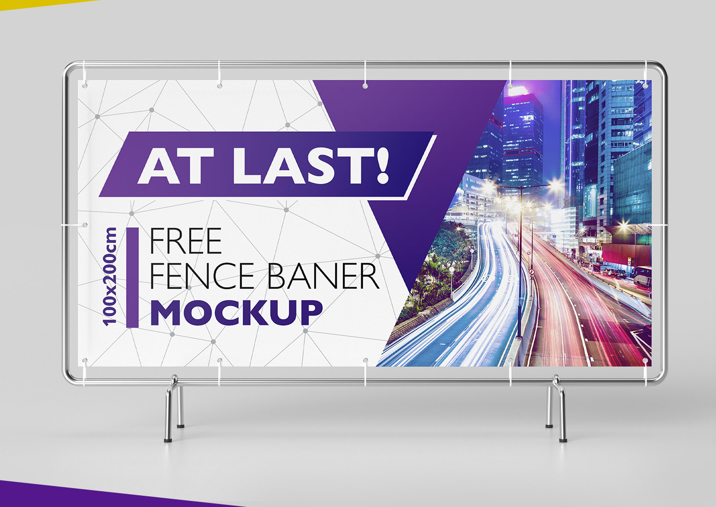 free fence banner Mockup Signage