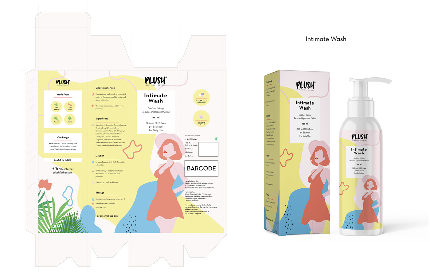 branding  colour theme intimacy pads periods plush social media women portfolio sanitary