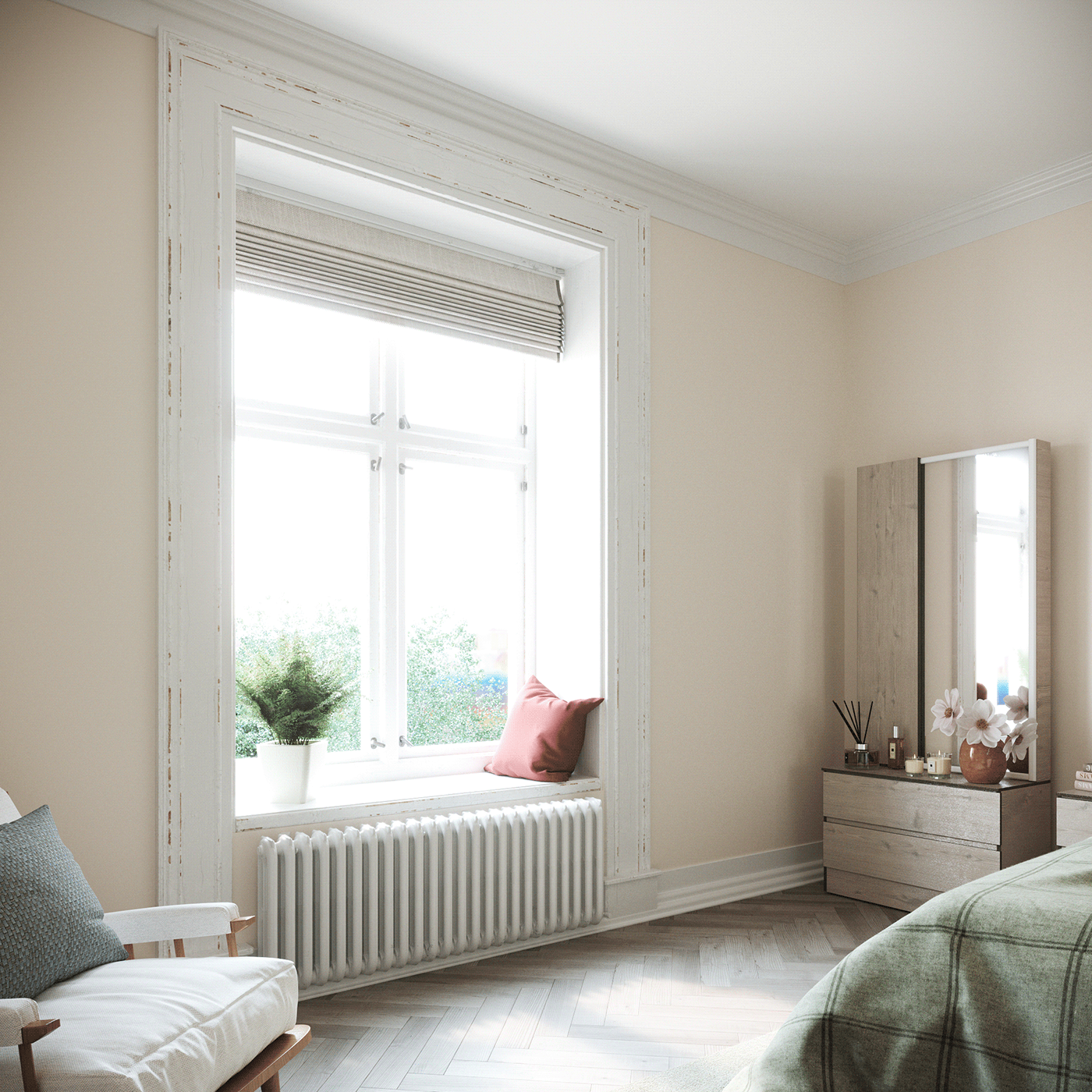 architecture archviz beige cosy interior design  minimalistic Scandinavian warm interior