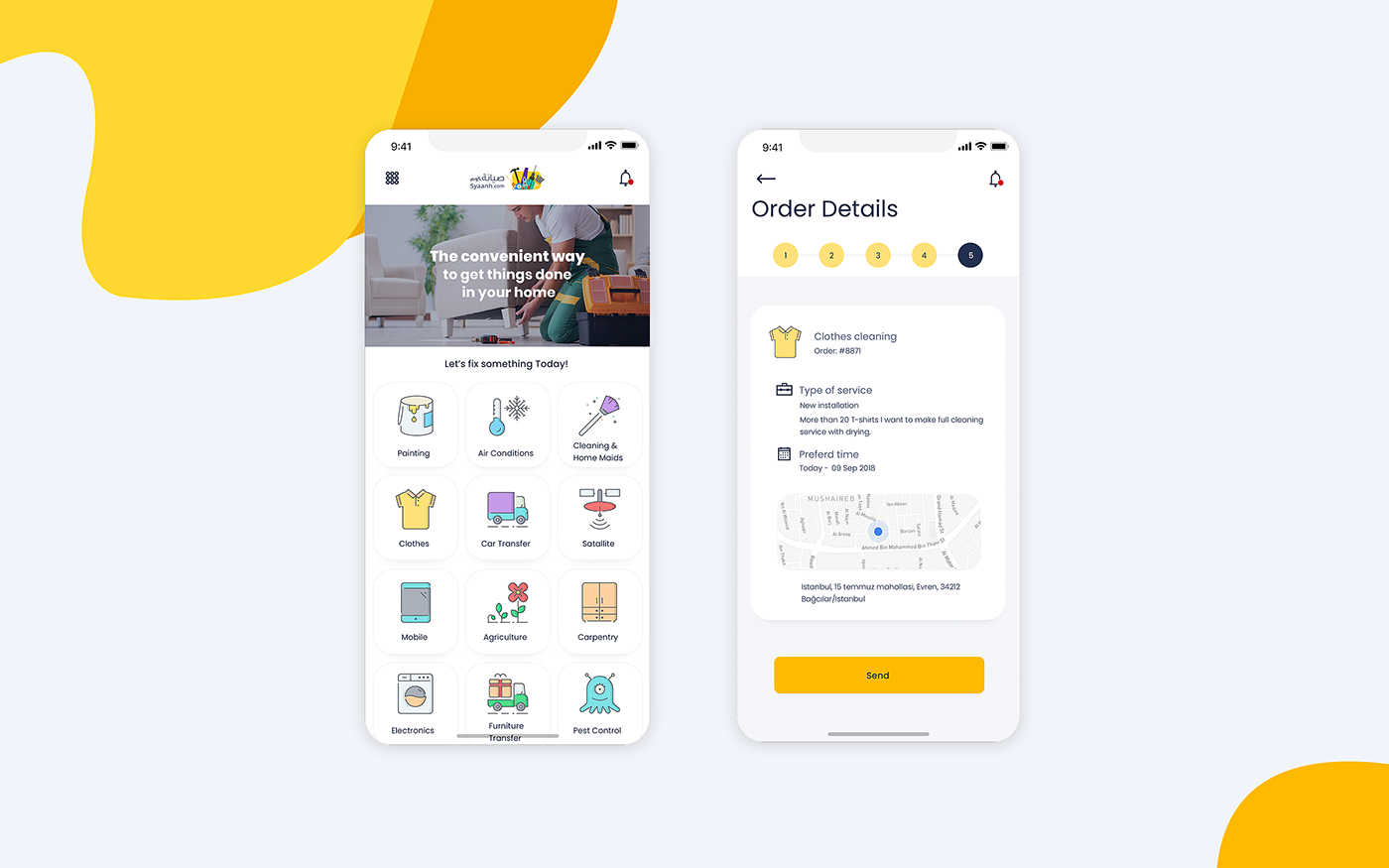 mobile app application services syaanah Qatar gulf dubai Startup UI