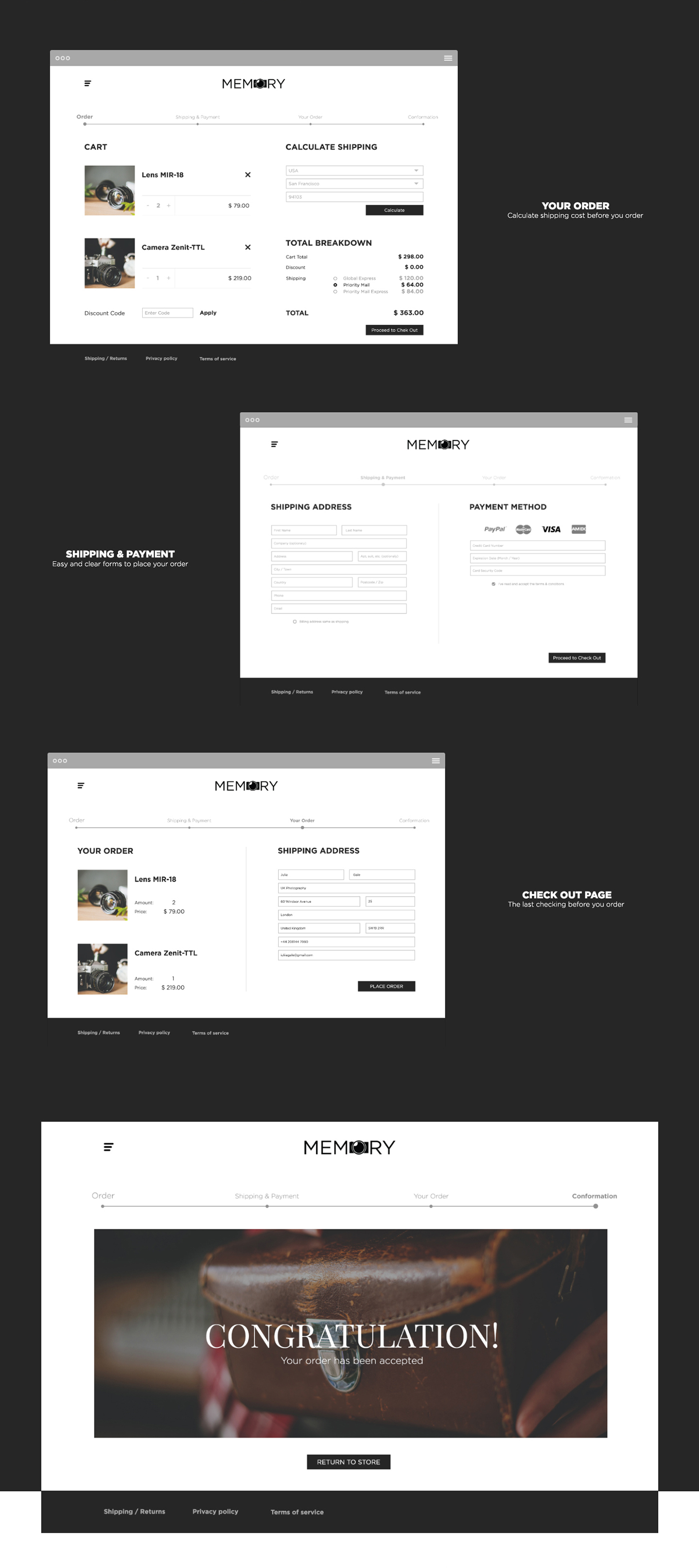 product landing page product landing page Clean Design camera UI ux Webdesign art direction  Ecommerce