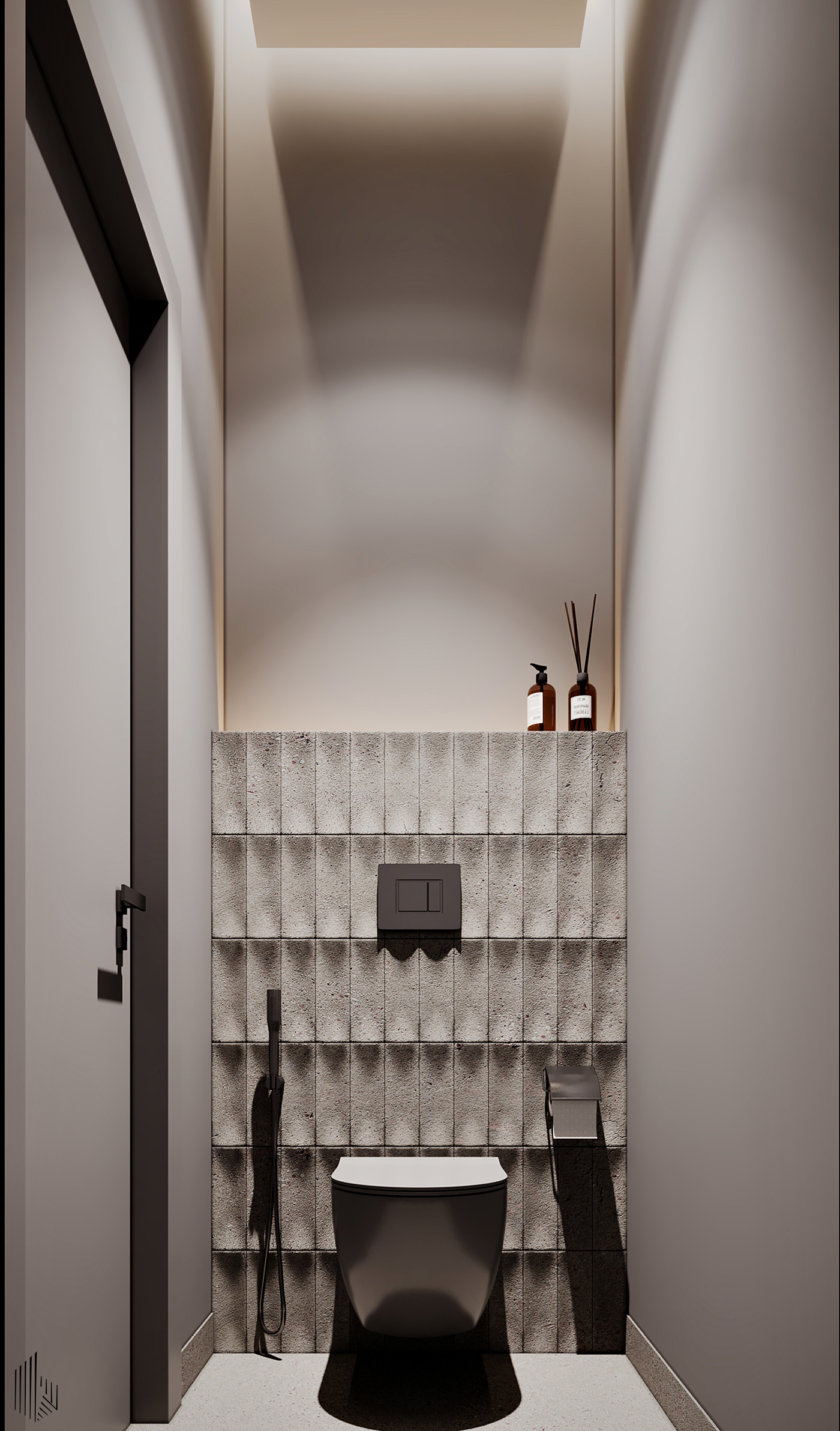 modern interior modern bathroom bathroom toilet corona render  CGI Dark interior interior design  Modern Design Interior Visualization
