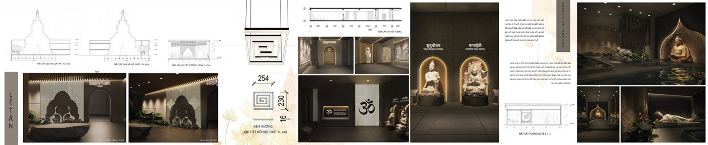 interior design  Buddha Project museum vietnam architectural design Render 3ds max vray interiordesignstudent