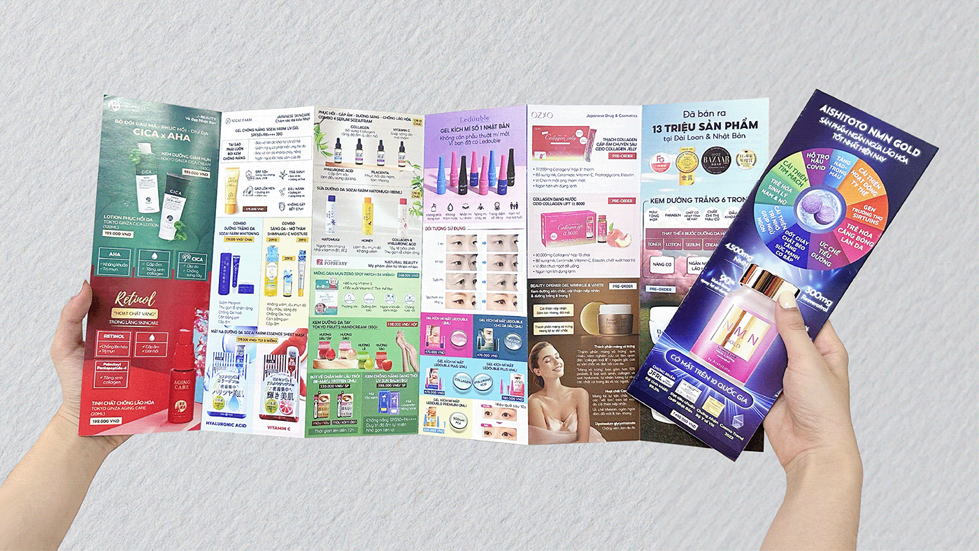 Broucher leaflet design Graphic Designer brand identity japan Health beauty daipdt daudendesign