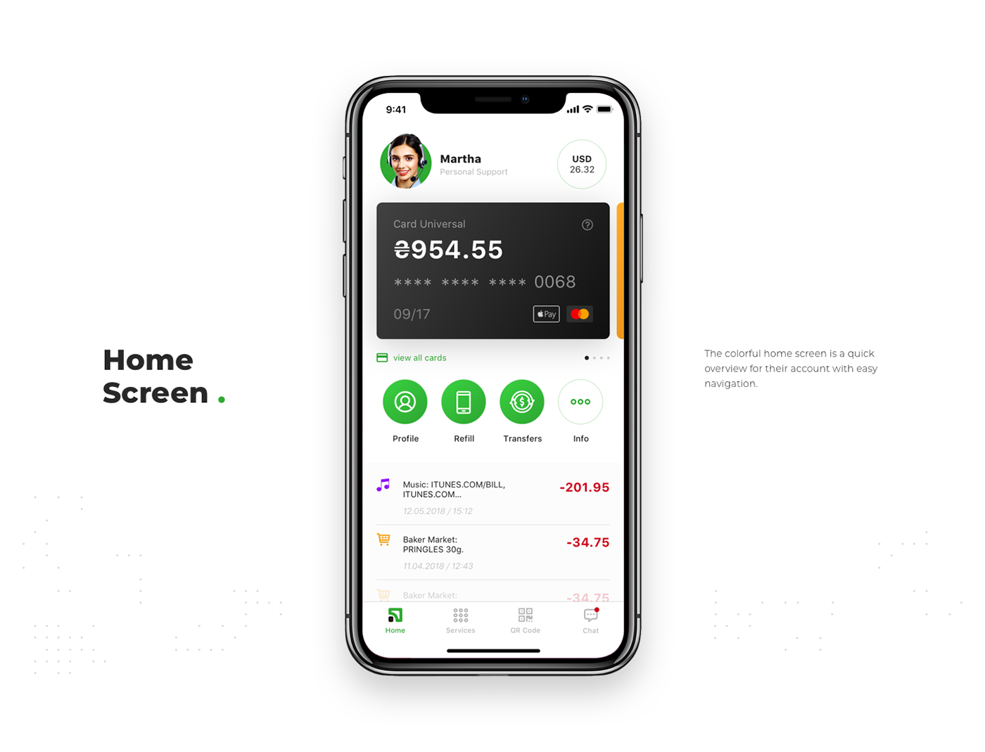 UI ux app mobile Bank concept finance clean Interface money
