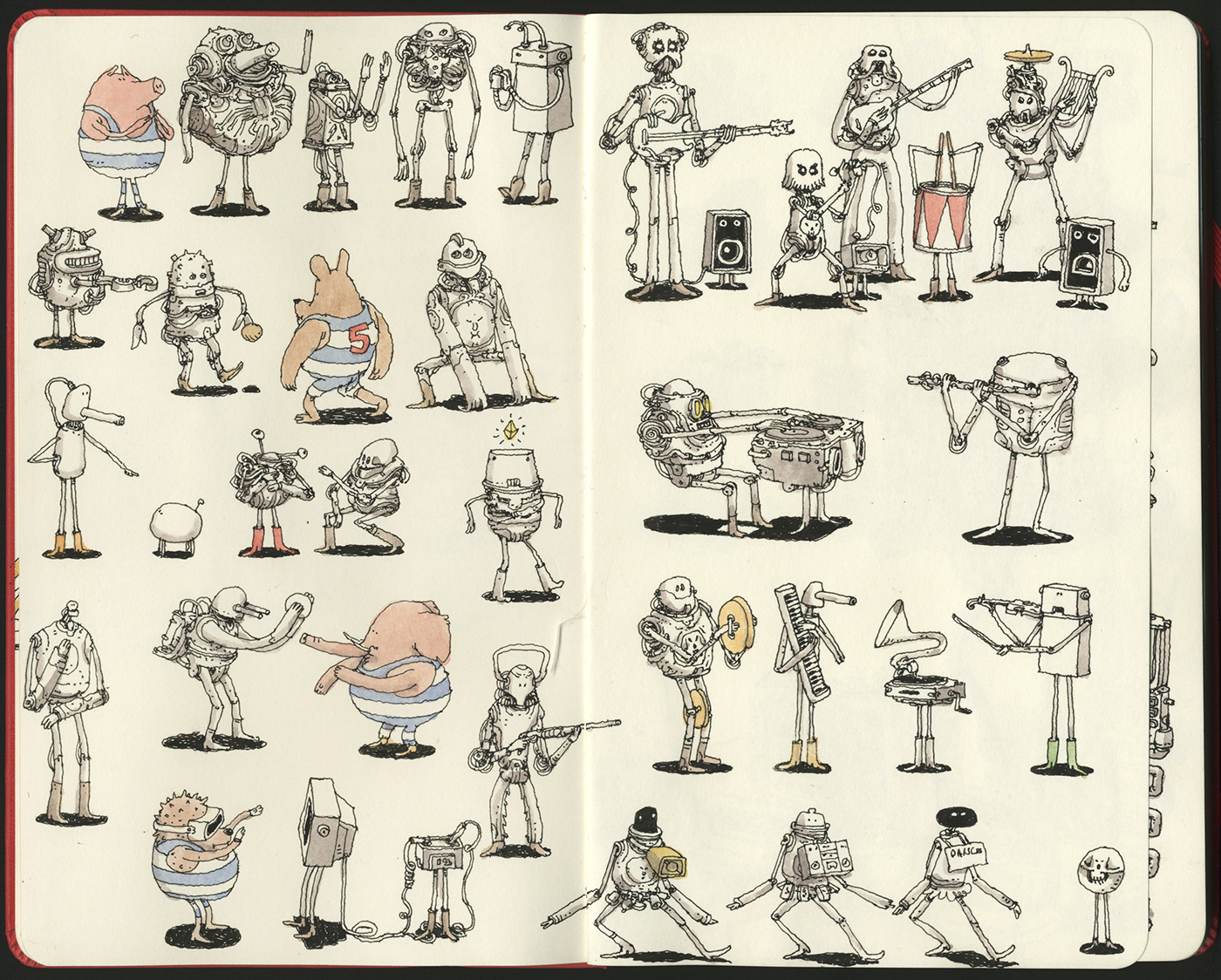 art drawings ILLUSTRATION  moleskine robots sketchbook
