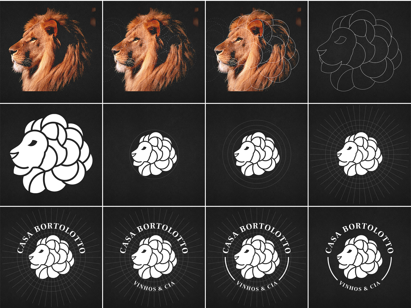 branding  logo visual identity identidade visual marca Logotype VINHOS wine leão lion