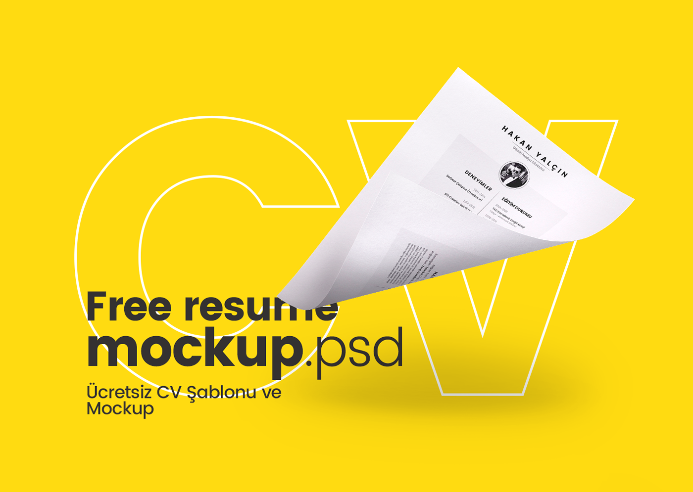 resumetemplate Mockup CV free ücretsiz design photoshop graphic
