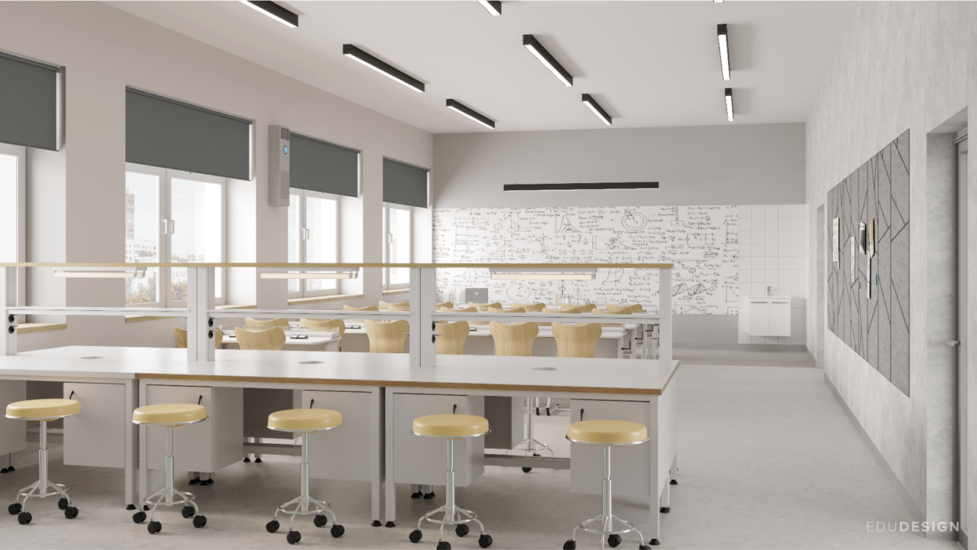 design Interior materials navigation Render school visualization Education edudesign