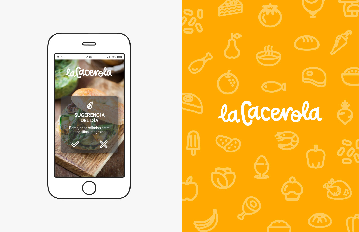 Food  app la cacerola lettering sketching delivery ux/ui icons homemade interactivity