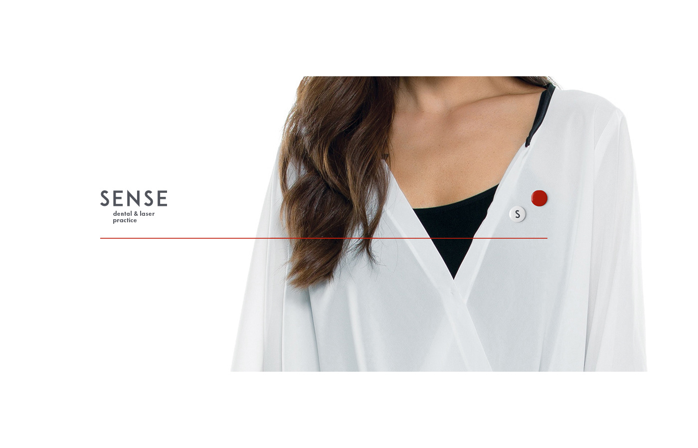 Sense identity red point minimalistic minimal White medical dental branding 