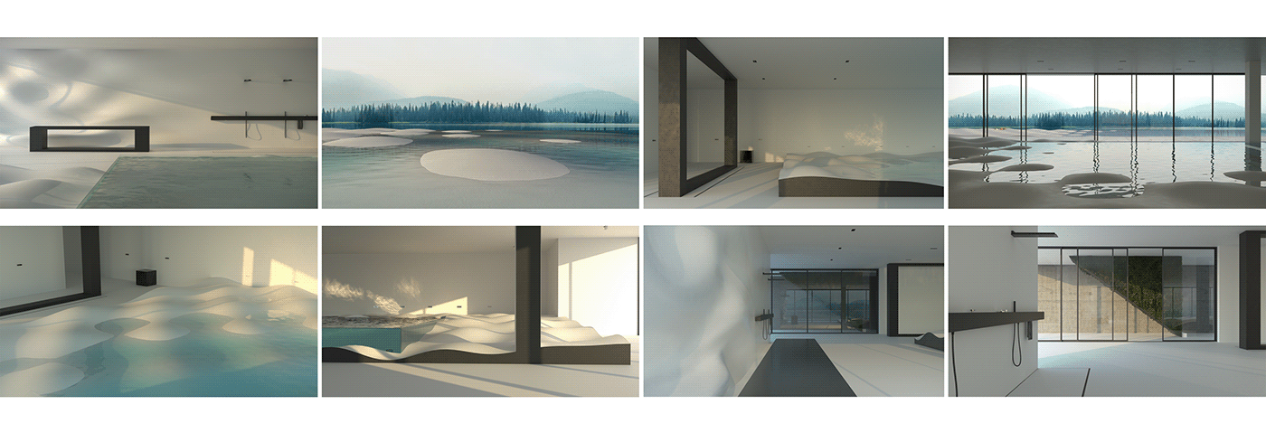 hotel interior design  parametric parametric architecture parametric design Spa swimming pool Pool