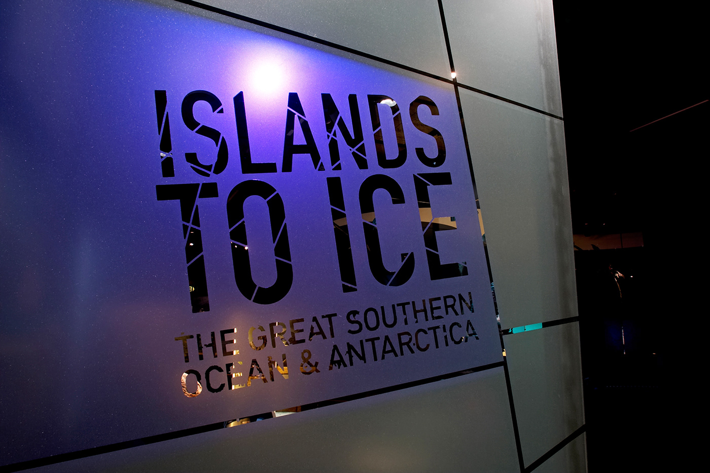 creative concept Exhibition Design  graphic design  motion graphics  art direction  tmag Islands To Ice antarctica tasmania hobart