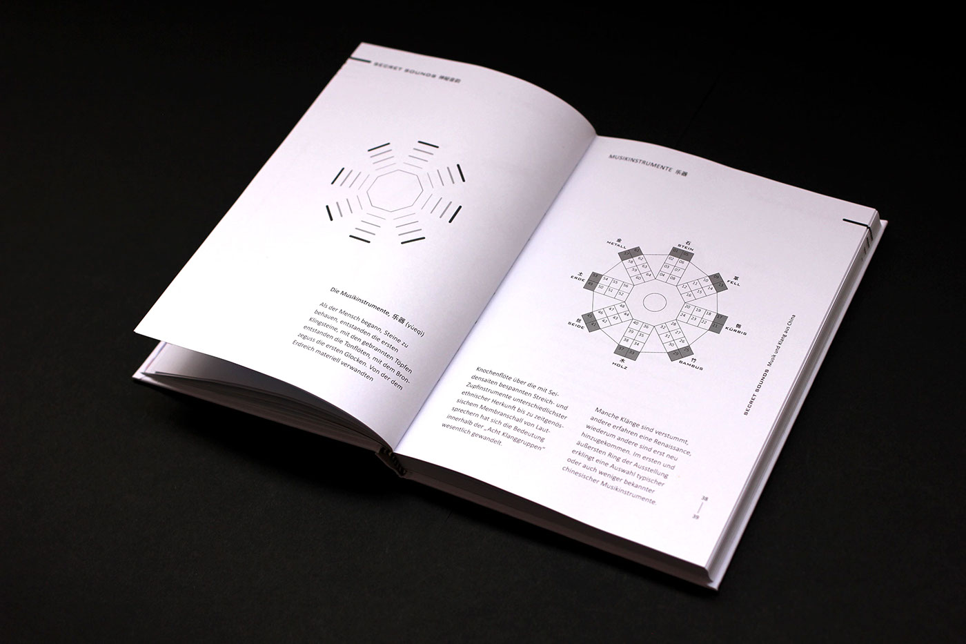 Secret Sounds book design Exhibition  Catalogue editorial design  design paper music instruments china