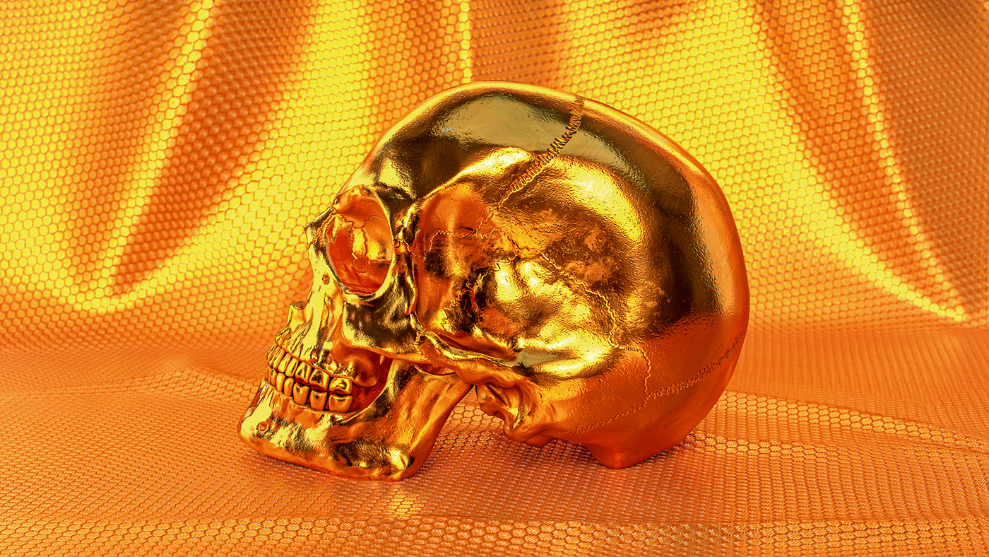 skull materials textures sculpting  voodoo Cyberpunk gold crystal study displacement