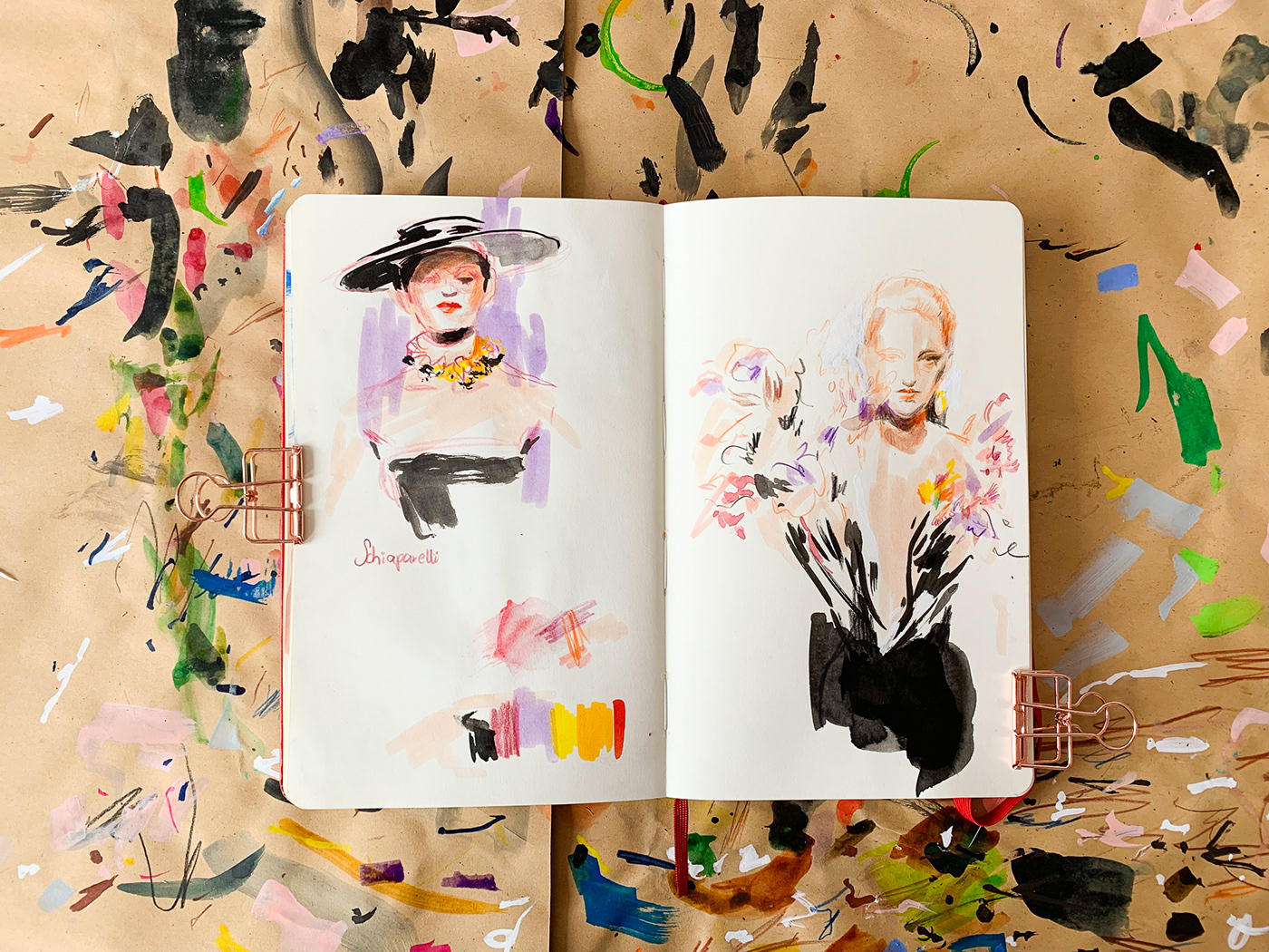 colorful fashionillustration MixMedia sketchbook sketches sketching sketchings woman