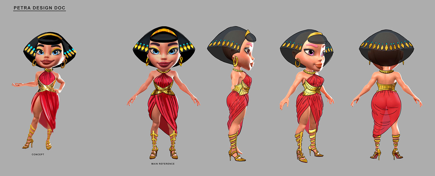 Taidetaiteen suunta Cleopatra Concept Art Digital Egyptin pelisuunnittelu Ilustracion muotokuva Visuaalinen kehitys