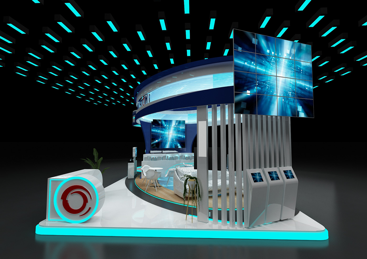 booth Stand standdesign 3Ddesigner 3dmax Render exhibo