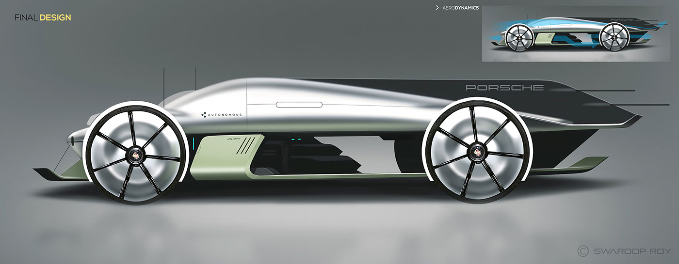 Porsche car design LeMans advance design design car porsche design Autonomous Race Robo Race