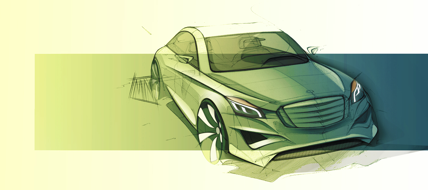 cardesign sketching rendering DigitalRendering freehandsketch transportationdesign automotive   mercedesbenz BMW photoshoprendering