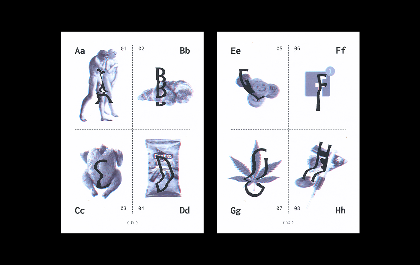 fanzine magazine experimental editorial Glitch scanner distortion 3D typography   alphabet