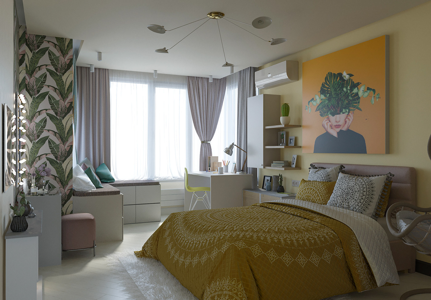 corona corona render  design Interior 3dsmax дизайн детской спальня детская комната bedroom
