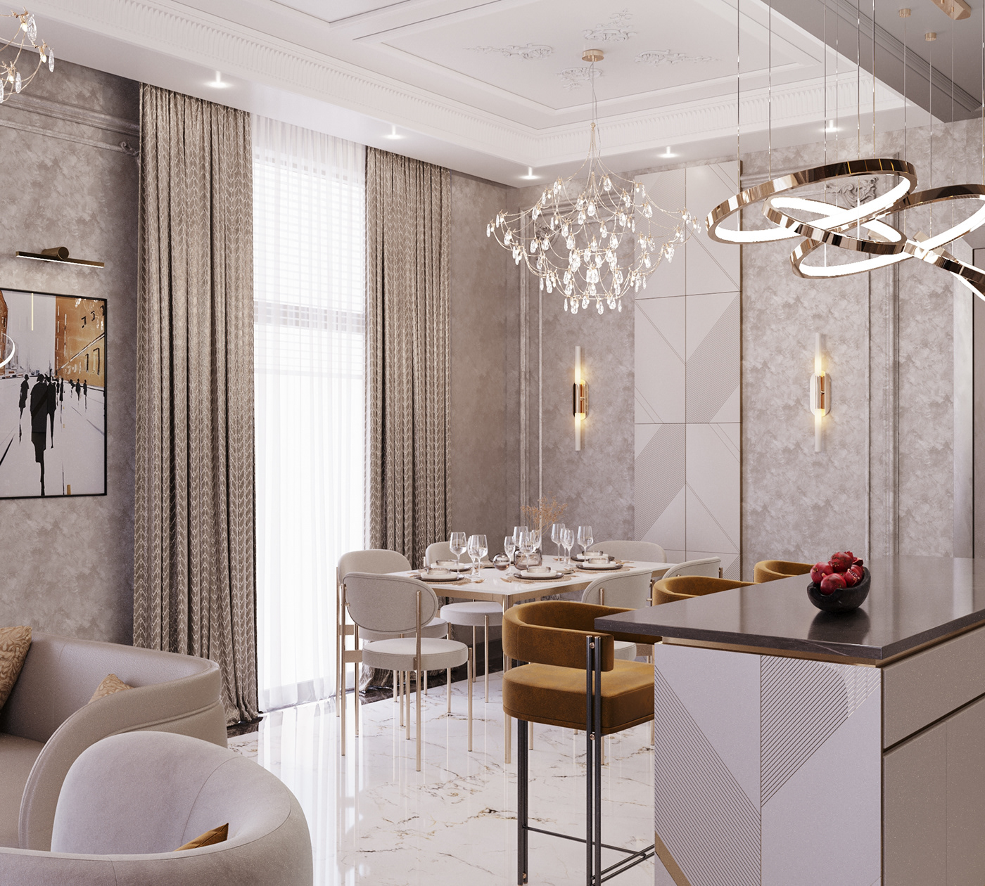 architecture door furniture gold Interior interior design  kitchen luxury luxury brand luxury kitchen