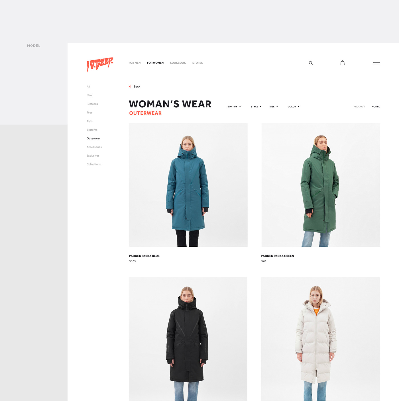 UI ux Web e-commerce shop Fashion  beauty streetwear minimal color