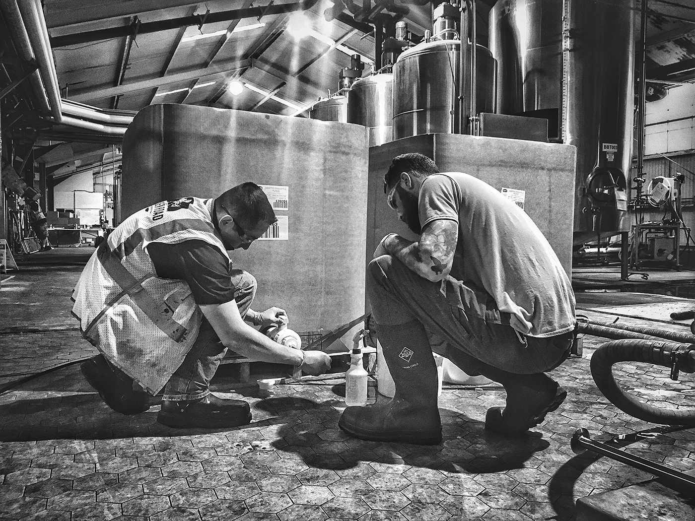 Photography  mobile photography brewery Production craft beer beer brew black and white Los Angeles