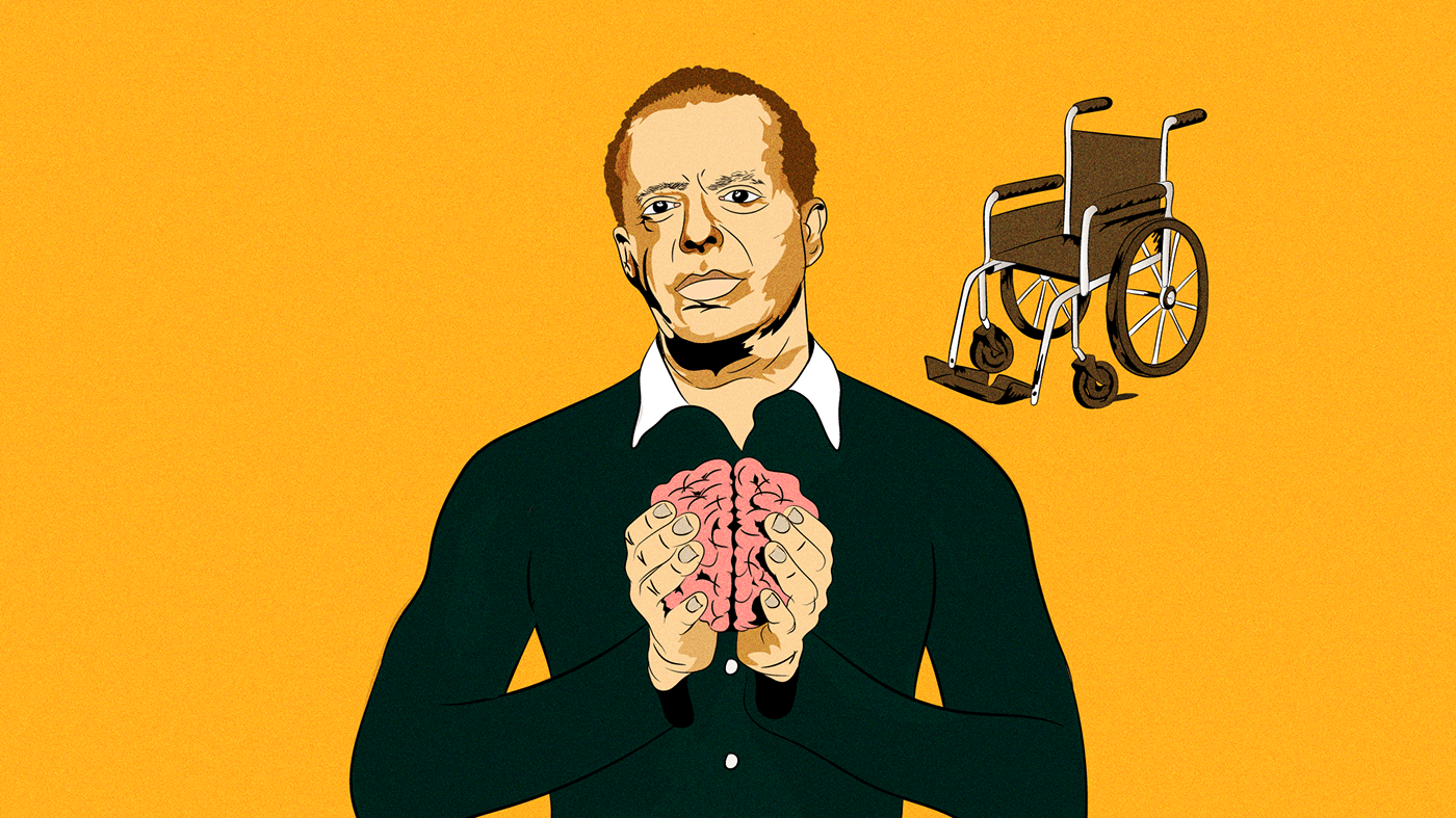 article brain Crippled editorial graphic design  ILLUSTRATION  joe dispenza walk wheelchair