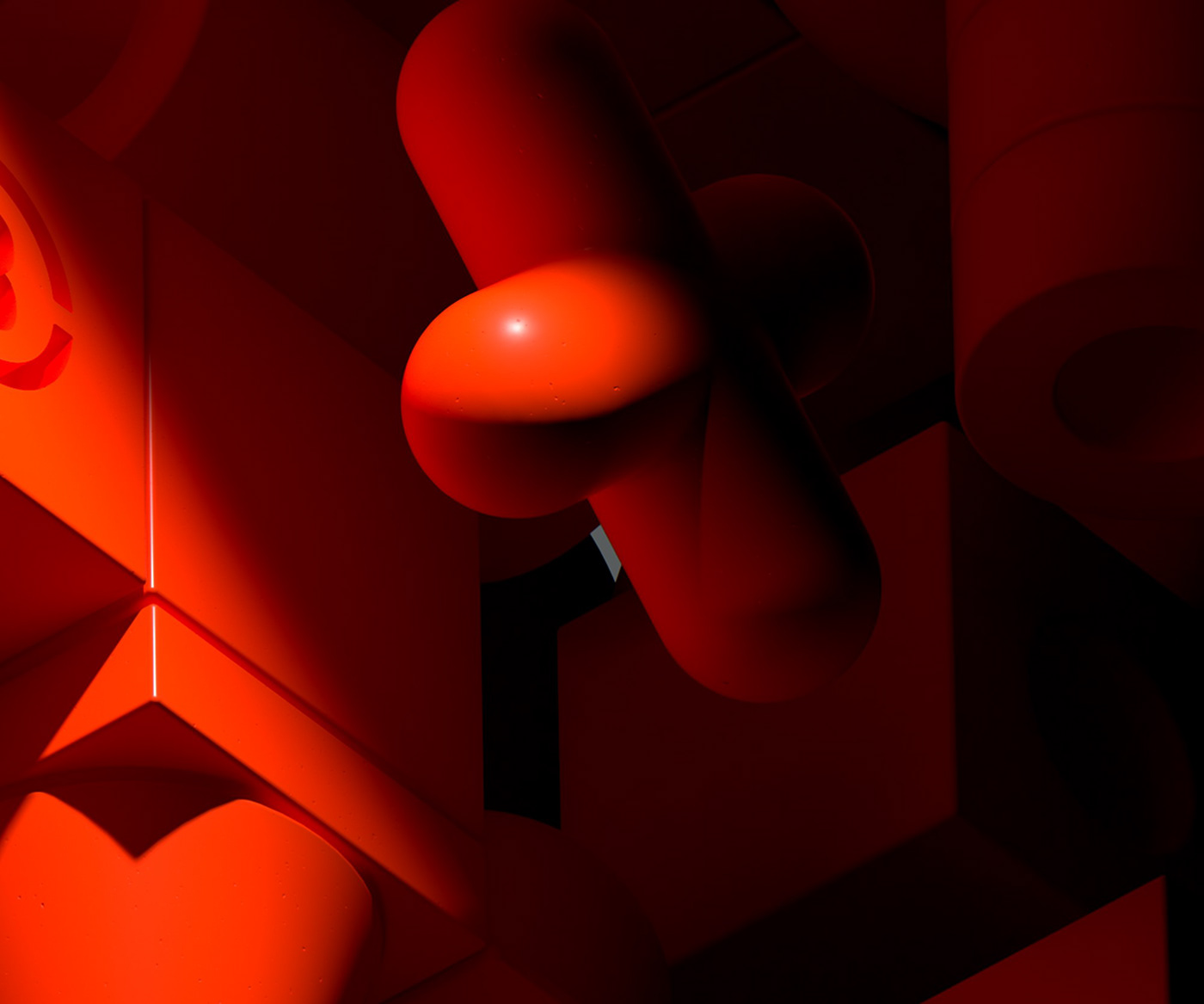 abstract art CGI contemporary design geometric ILLUSTRATION  modern motion graphics  orange