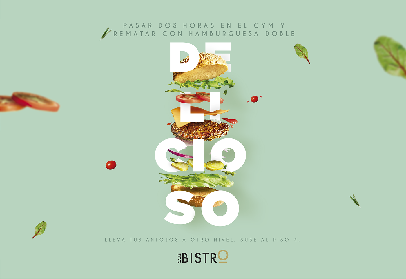 diseño Campaña ilustracion Food  poster gastronomia desire bistro typography   medellin