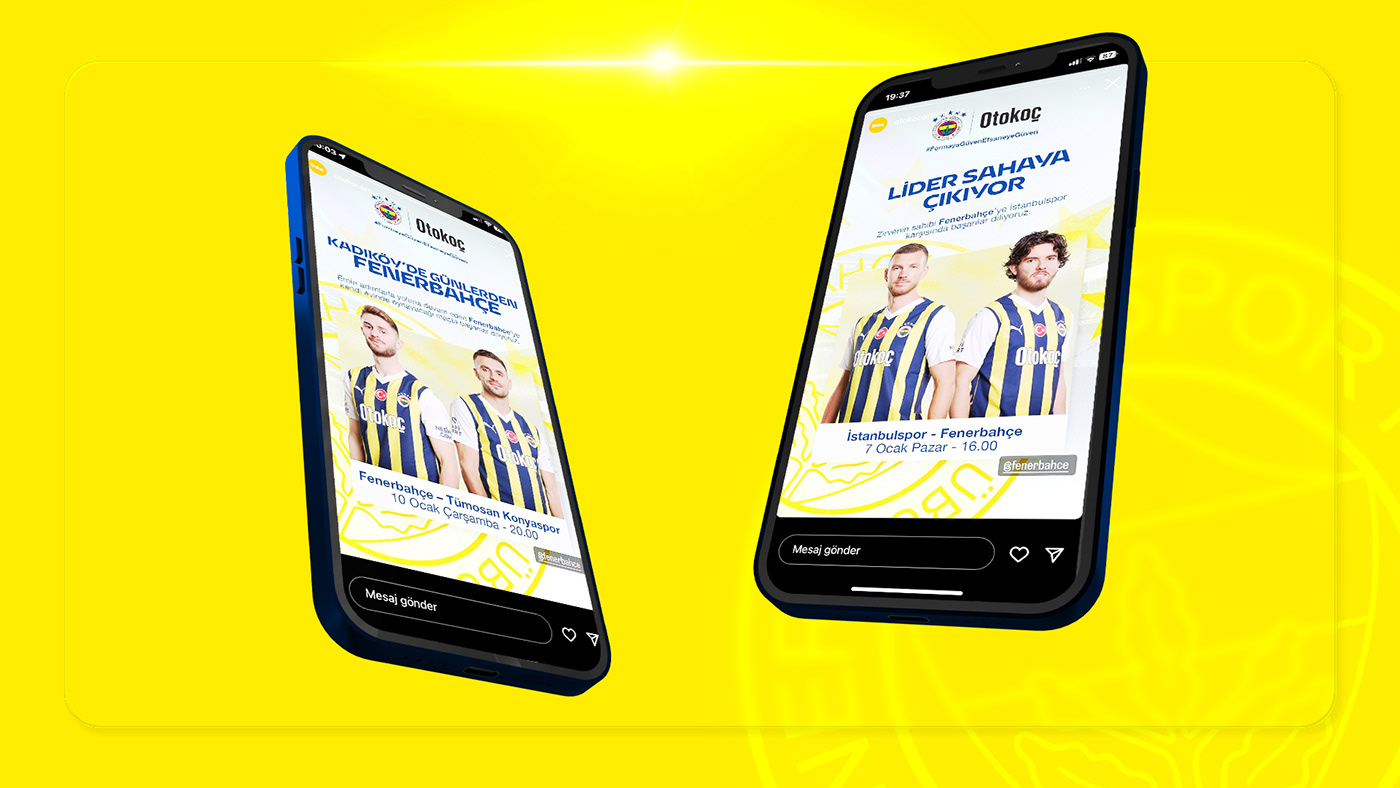 Fenerbahçe koç Futbol football matchday Social media post Graphic Designer sports Sports Design otokoc