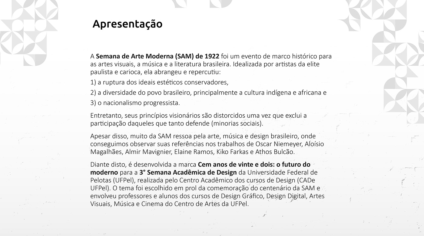 Design Brasileiro design gráfico identidade visual marca modernismo Semana de 22 social media