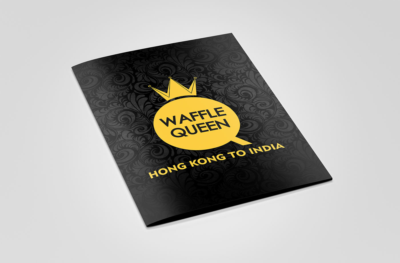 menu waffle queen restaurant logolize design Waffles hong kong Chandigarh