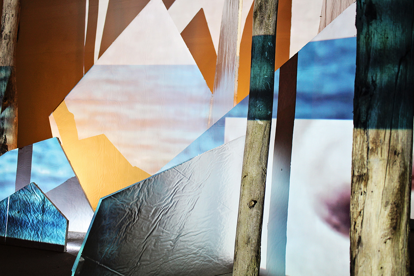 mountains installation sublime collage video installation Landscape