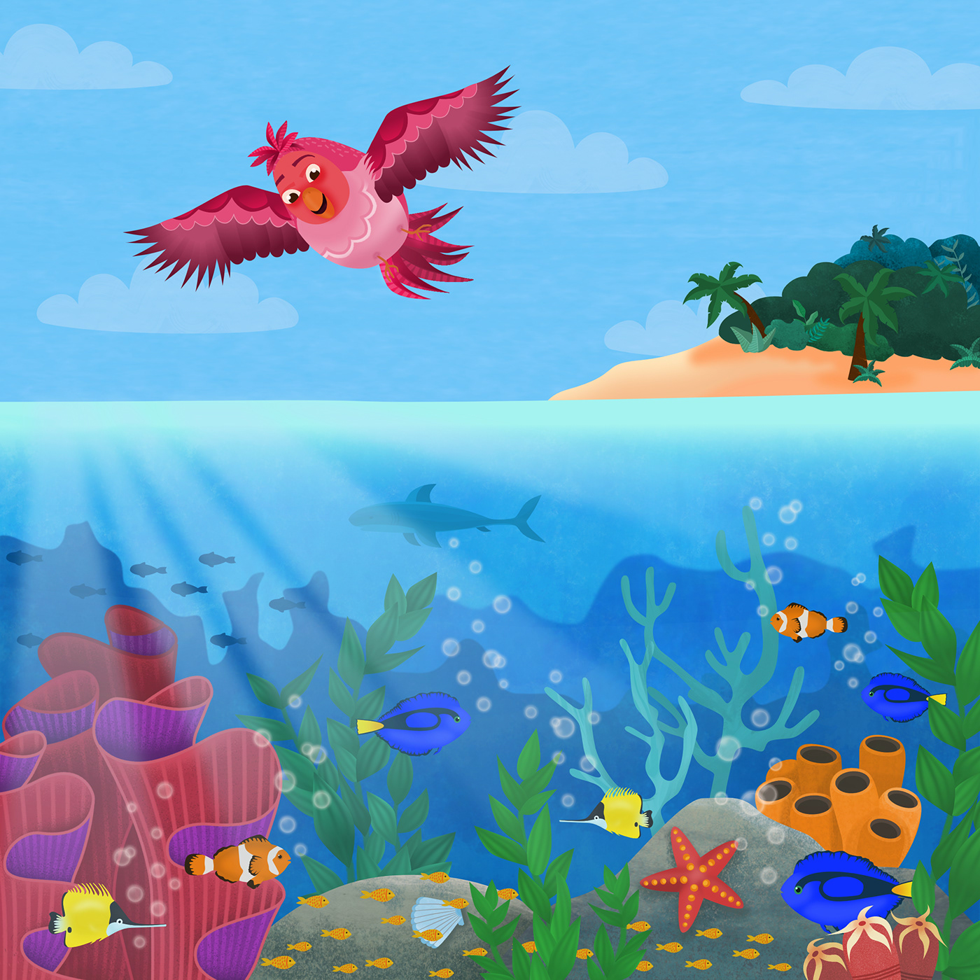 affinity designer Character design  children illustration coral Digital Art  digital illustration ILLUSTRATION  kidlitillustration Ocean reef