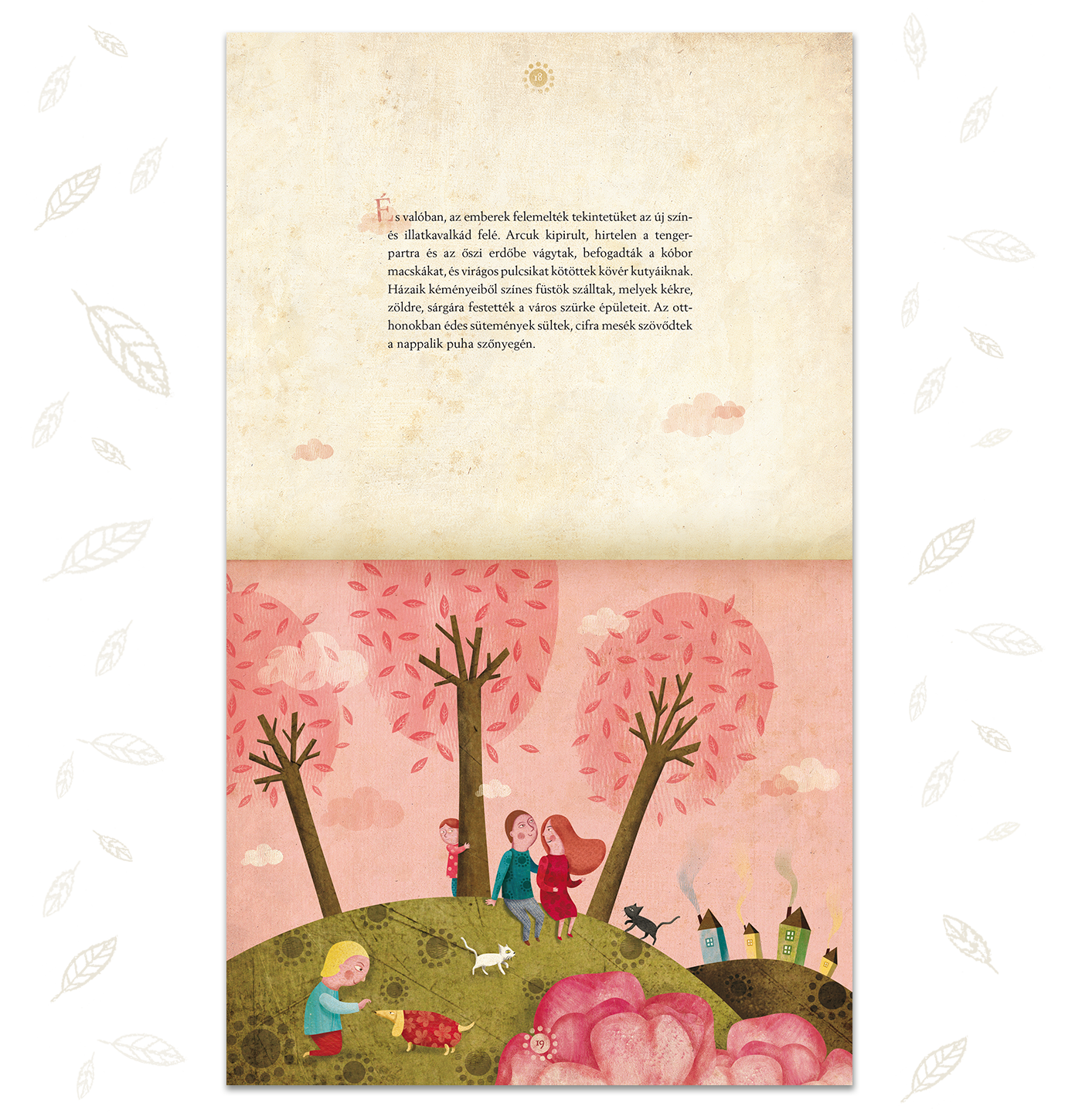 Picture book childrens book alienation Cherry Blossom chrerry tree happy life grey