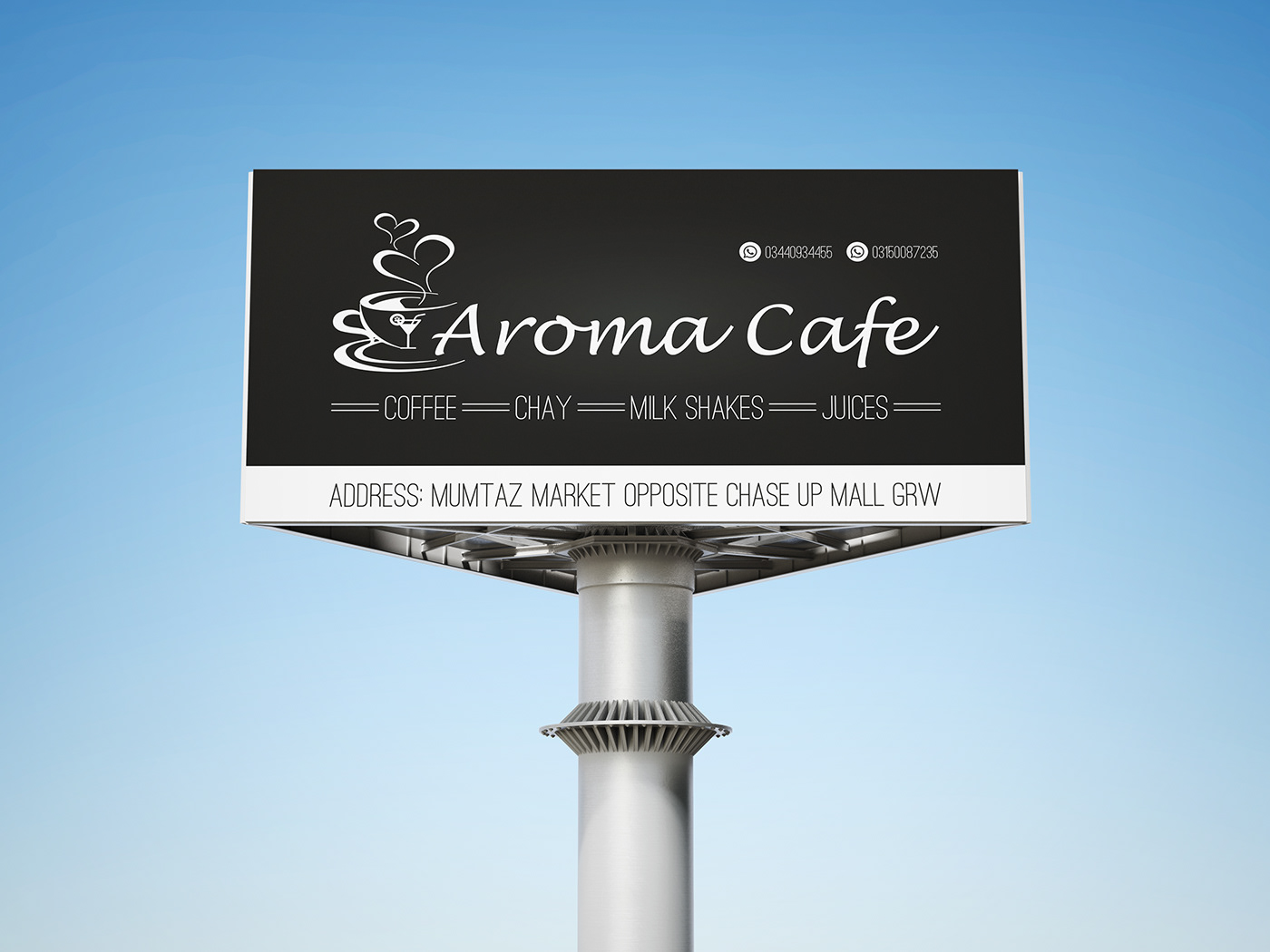 Aroma Cafe Advertisement Design by Mohsin Fiaz