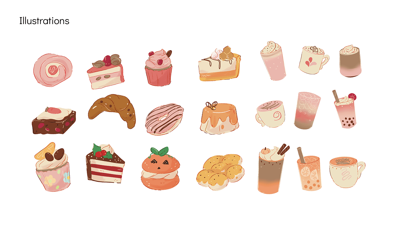 coffee shop cafe pastries branding  cute graphic design  packaging design Logo Design