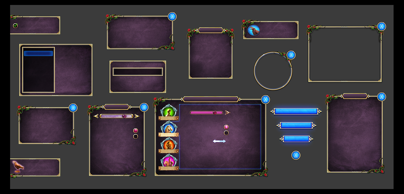 casual game HOPA game ui game Game Window Game Art game buttons Game Icons game hud