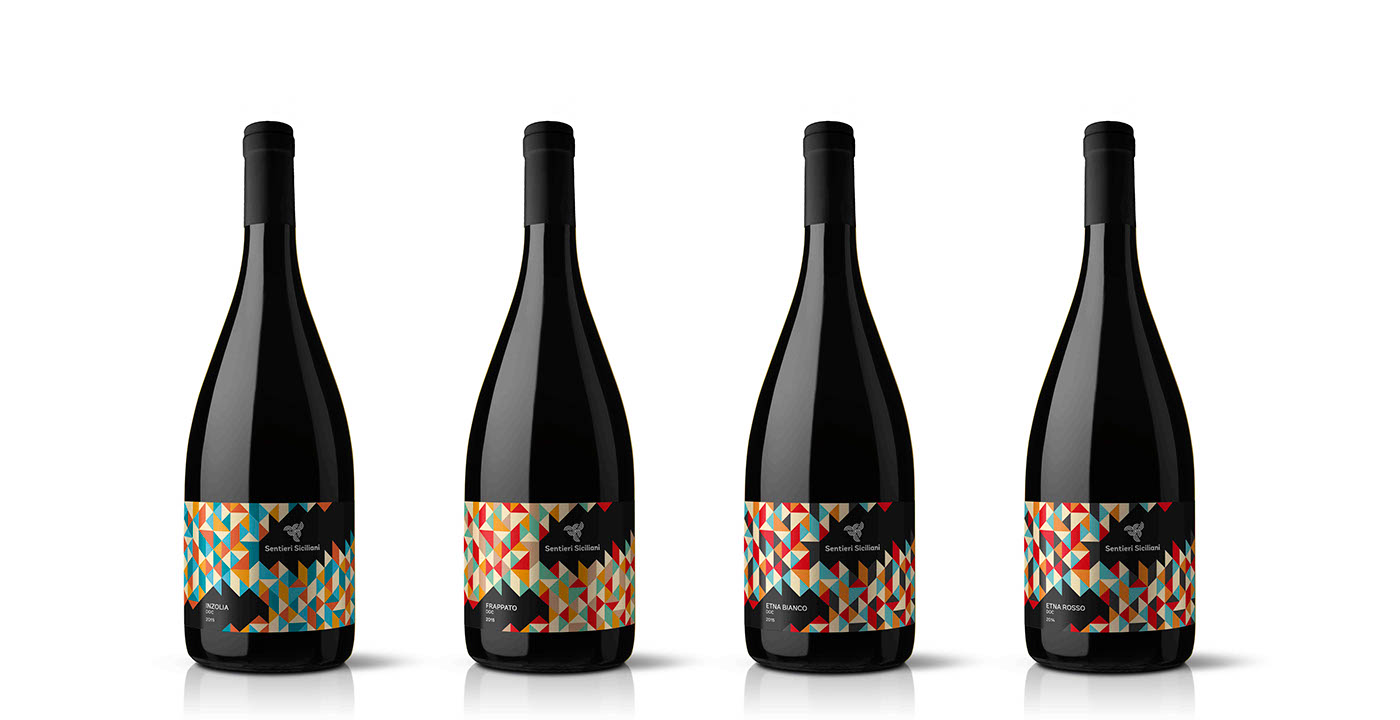 Sentieri Siciliani typical sicilian wine and food AD Positive Leonardo Recalcati Wine Packaging