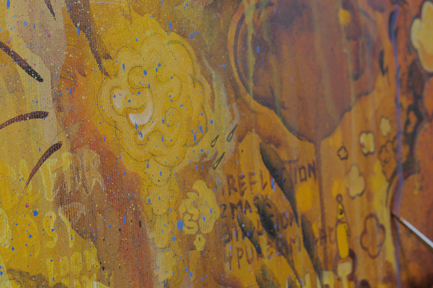 painting   abstract detail red yellow earth dirt berlin