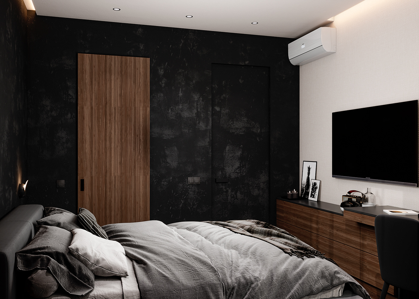 bedroom bedroom design visualization dark bedroom 3dsmax coronarenderer