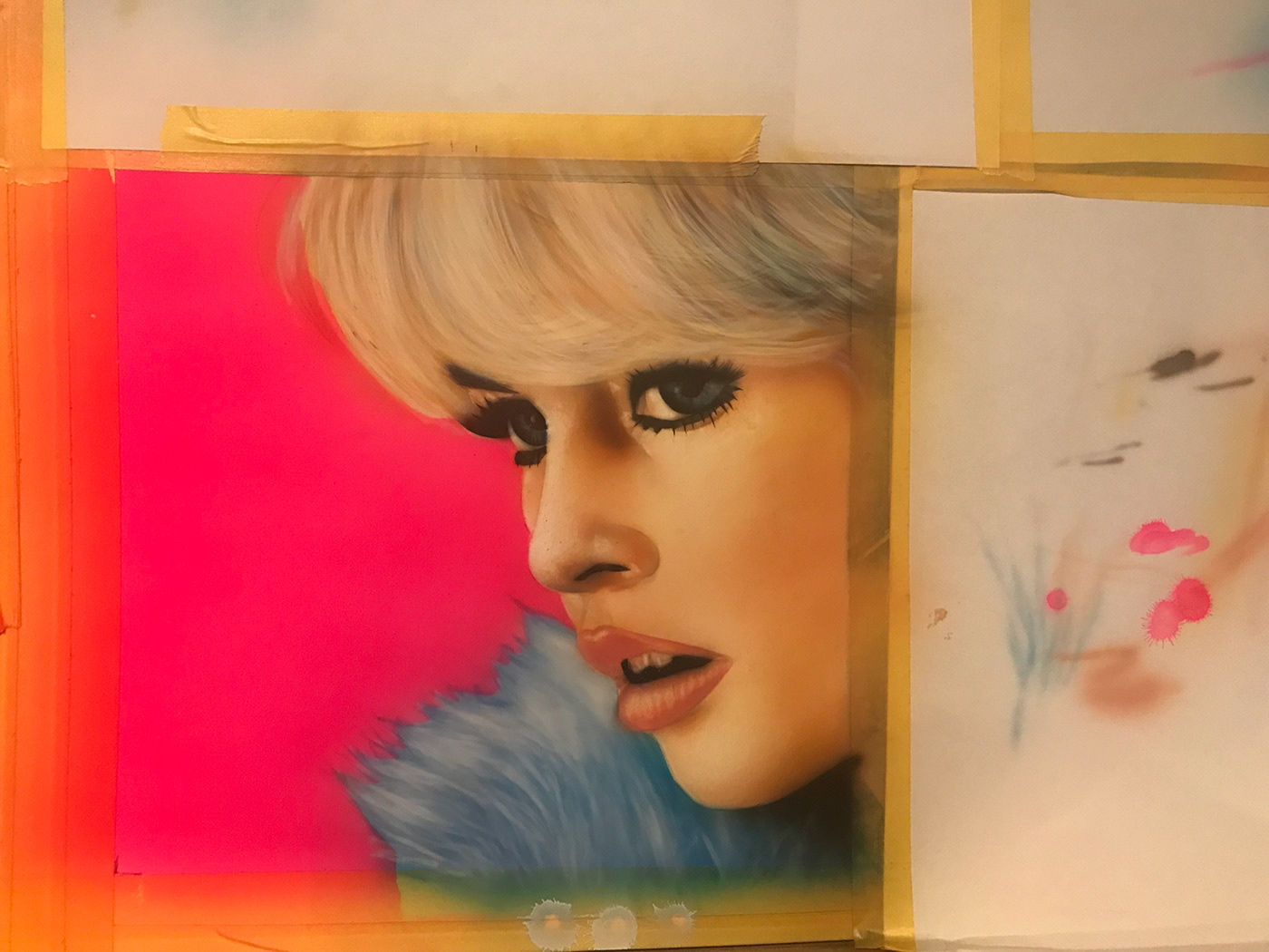 airbrush portrait art woman pop Film   acrilic paint campus
