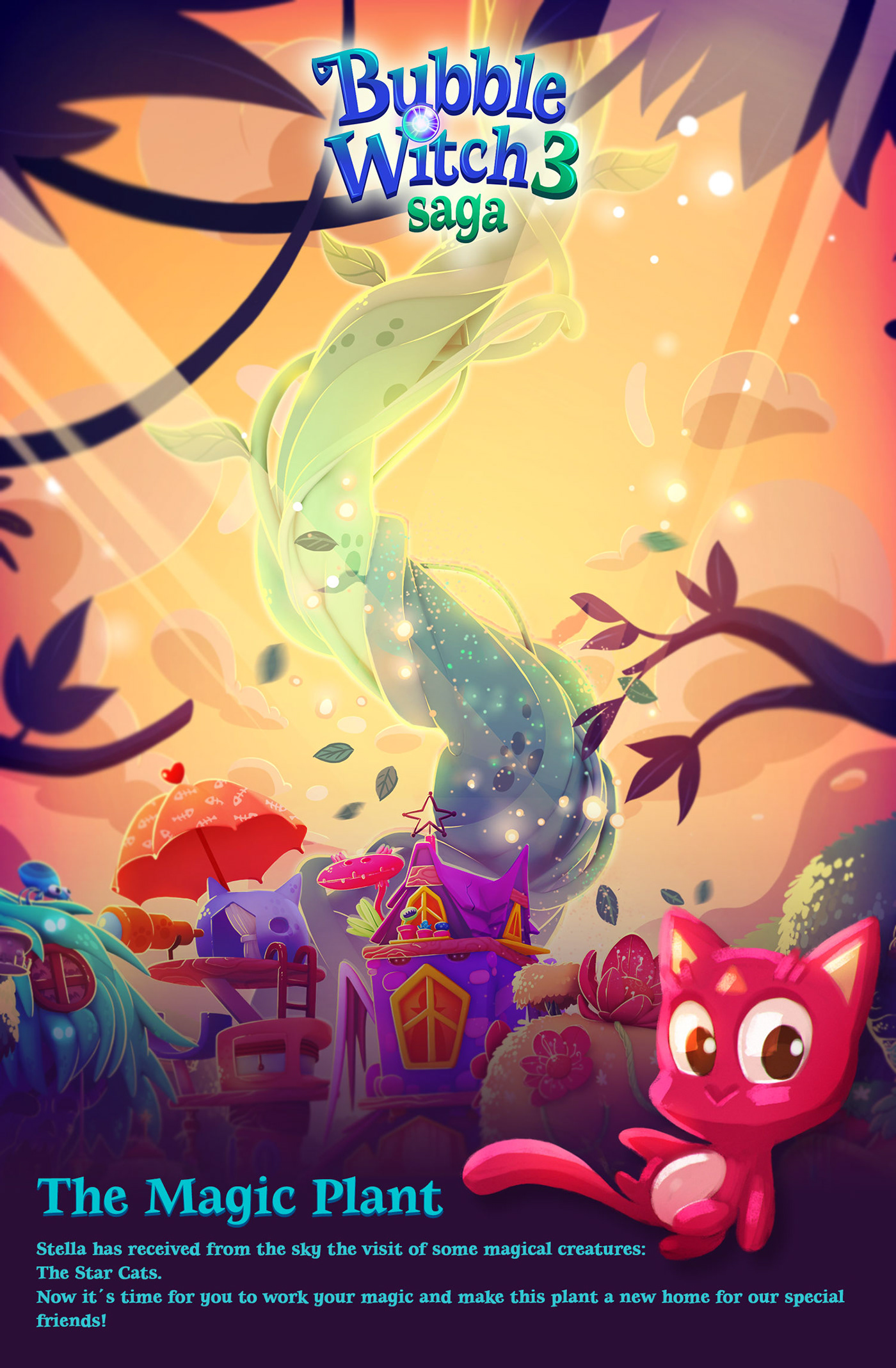 characterdesign assets Magic   cats Plant mainscreens videogame 3D home witch