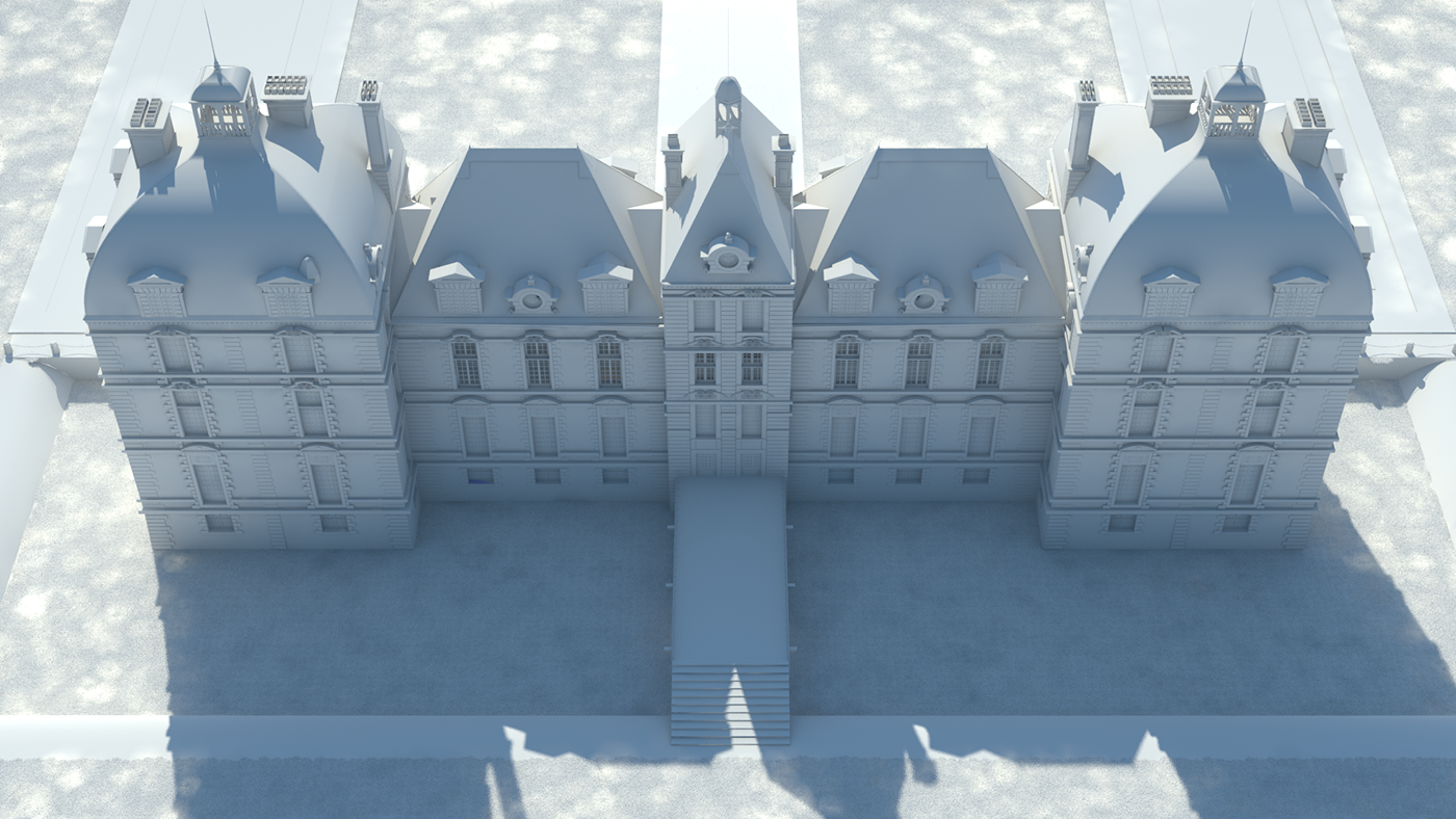 chateau Castle Cheverny 3D france loire